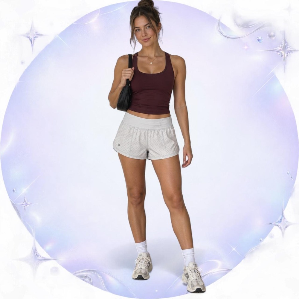 Lululemon White Micro Speed Running Shorts Size 4